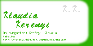 klaudia kerenyi business card