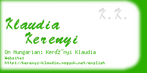 klaudia kerenyi business card